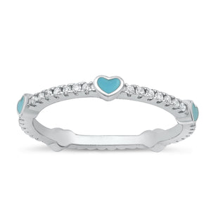 Lhr9107441 Sterling Silver Heart Blue Ring