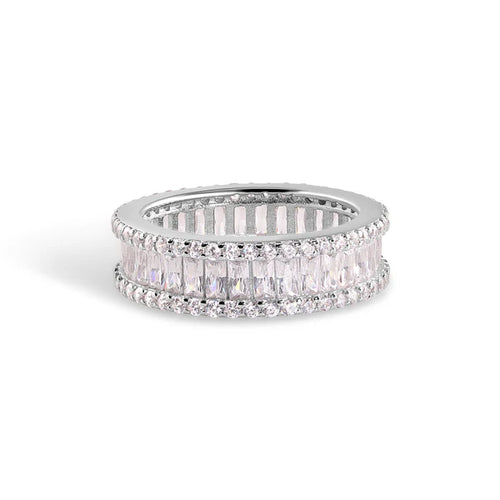 Lhr011389* Sterling Silver Baguette Cz Ring