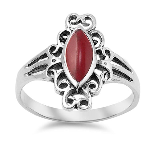 Lhr9130484 Sterling Silver Ring Carnelian Stone