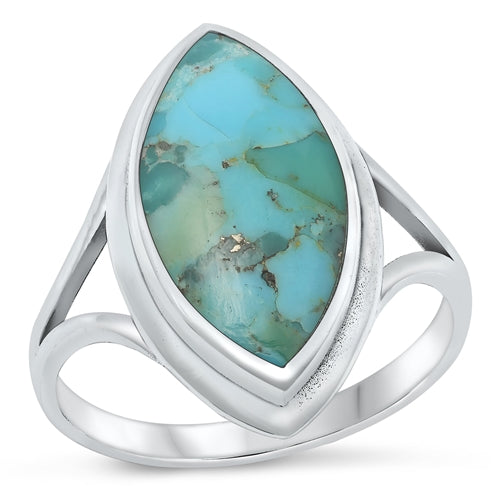 Lhr1316779 Sterling Silver Ring Turquoise Stone