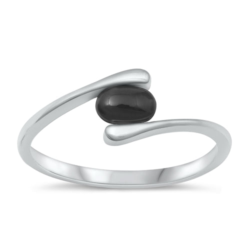 Lhr1317099 Sterling Silver Ring Black Agate