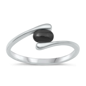 Lhr1317099 Sterling Silver Ring Black Agate