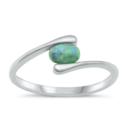 Lhr1317099 Sterling Silver Ring Real Turquoise Oval Stone