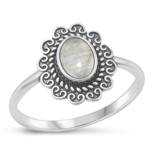 Lhr9131710MS  Sterling Silver Ring Real Moonstone Oval