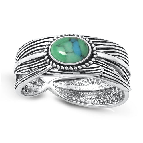 Lhr9131721 Sterling Silver Ring Real Turquoise Stone