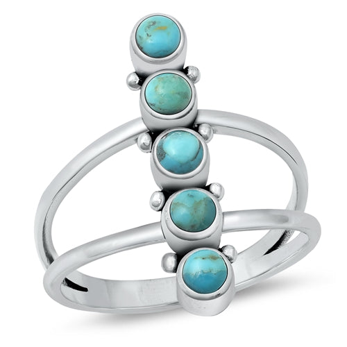 Lhr9131769 Sterling Silver Ring Multi Real Stone Turquolise