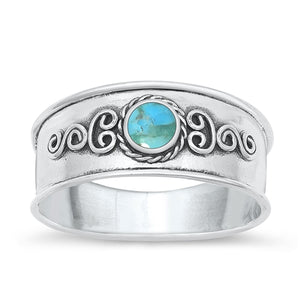 Lhr9131771 Sterling Silver Ring Real Turquoise Stone