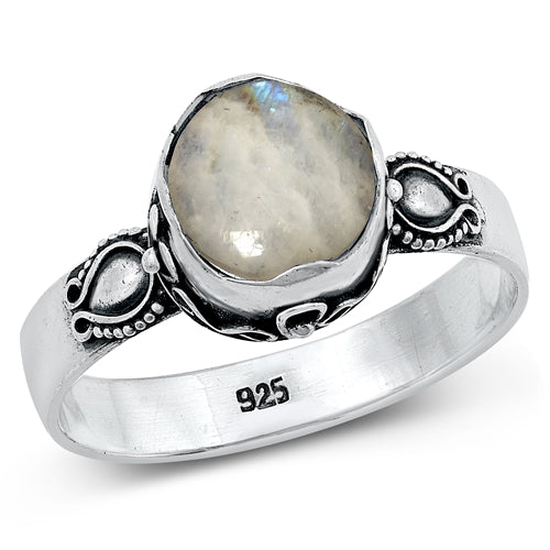 Lhr9131840 Sterling Silver Ring Real Moonstone