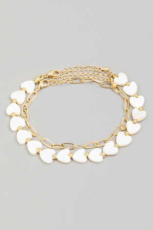 Lhb9138 Fashion Bracelet Heart Double Chain