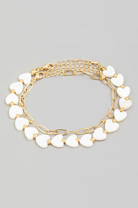 Lhb9138 Fashion Bracelet Heart Double Chain