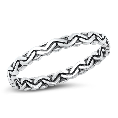 Lhr9145257 Sterling Silver Ring Bali Thin Style Band