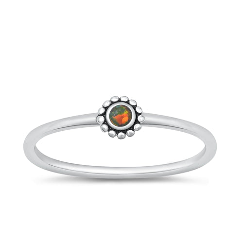 Lhr9151051 Sterling Silver Ring Black Lab Opal