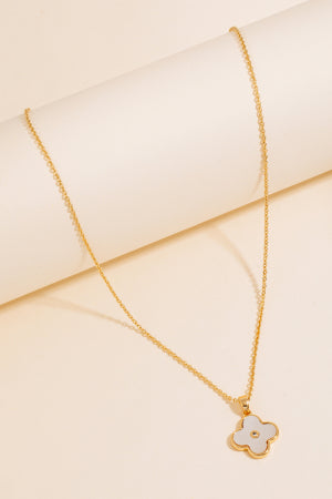 Lhn91652 Fashion Necklace White Clover