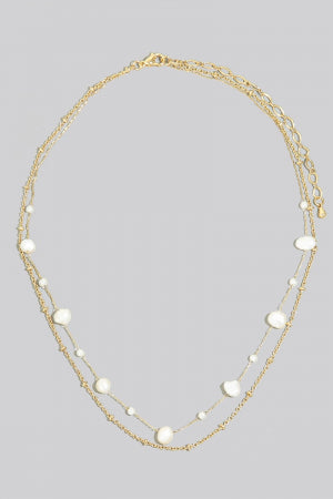 Lhn91923 Fashion Necklace Double Strand & Pearls