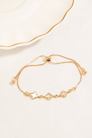 Lhb919248 Fashion Bracelet Adjustable White Clover