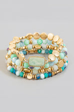 Load image into Gallery viewer, Lhn92501 Fashion Multi Beaded Bracelet Mint &amp; Turquoise &amp; Pink