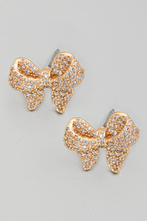 Lhe9276219 Fashion Bow Earring Silver & Gold