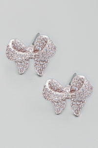 Lhe9276219 Fashion Bow Earring Silver & Gold