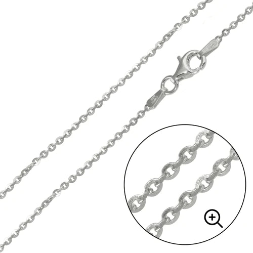 Lhch277 Sterling Silver Link Chain Brilliant Cut Assorted Sizes