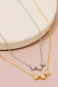 Lhn9303 Fashion Necklace Hearts Gold & Silver
