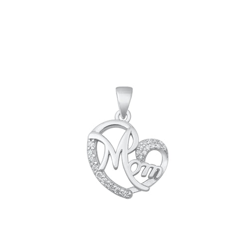 Lhp9318603 Sterling Silver Mom Heart Necklace 18'' Chain