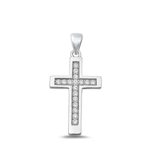 Lhp9318669 Sterling Silver Cross & Cz Pave Stones