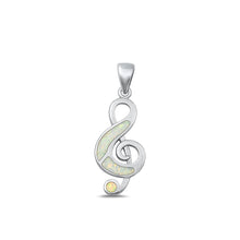 Load image into Gallery viewer, Lhp9351144WO Sterling Silver Music Note Pendant White Lab Opal&amp; Blue Opal   18&#39;&#39; chain