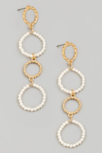 Lhe93669 Fashion Earring Circle Pearl Gold Drops