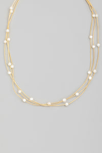 Lhn93766 Fashion Necklace Multi Chain & Pearls