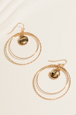 Lhe93807 Fashion Earring Hoop & Abalone Shell