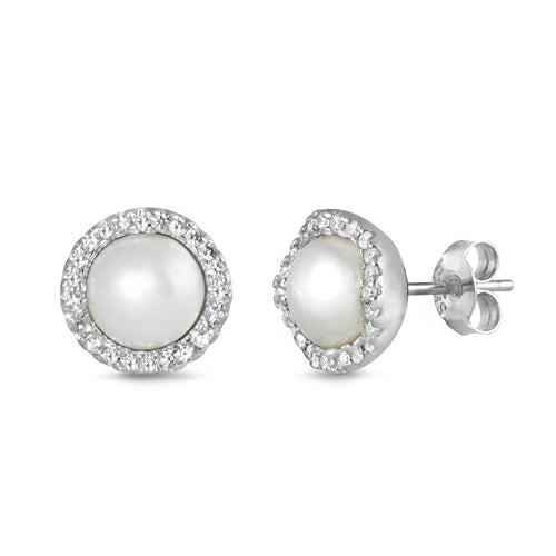 Lhe9411244 Sterling Real Pearl Round Earring