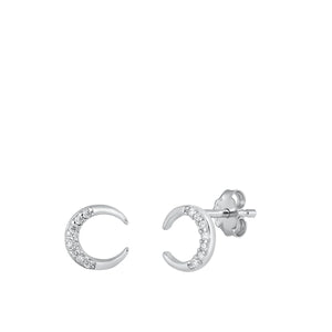 Lhe9411698 Sterling Silver Earring Half Moon Cz