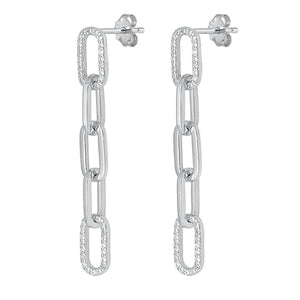 Lhe9411699 Sterling Silver Link Earrings Cz