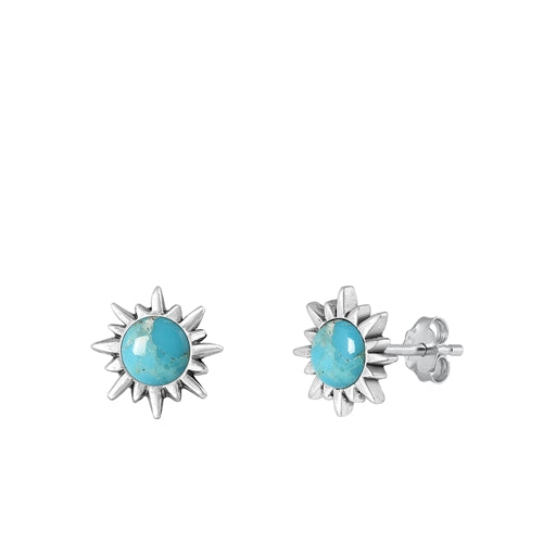 Lhb9430814 Sterling Silver Earring Real Turquoise Sun