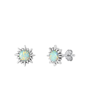 Lhn9430814 Sterling Silver Earring Lab Opal Sun