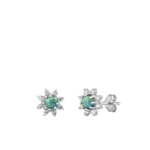 Lhe9430851 Sterling Silver Turquoise Flower Earring