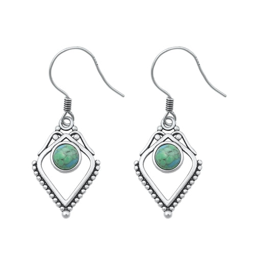 Lhe4308539 Sterling Silver Real Turquoise Drop Earring