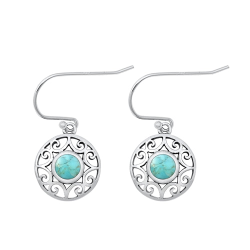 Lhe4308569 Sterling Silver Genuine Turquoise Earring Drop