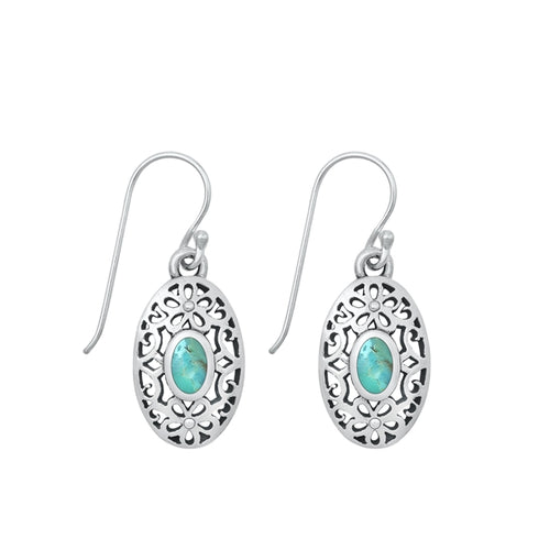 Lhe4308589 Sterling Silver Earring Real Turquoise Drops