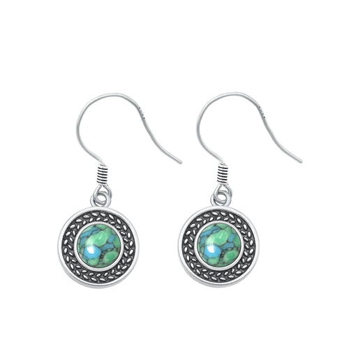 Lhe9430860 Sterling Silver Wire  Earring Real Turquoise Stone