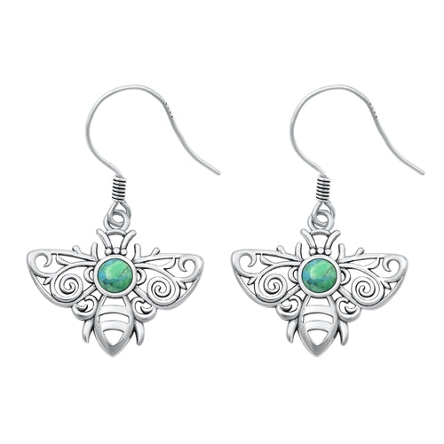 Lhe9430862 Sterling Silver Bee Earring Real Turquoise