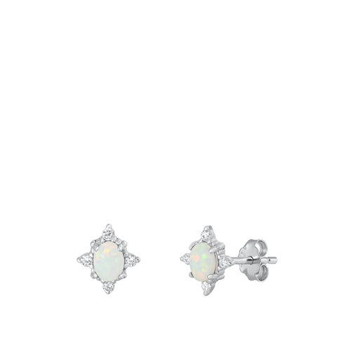 Lhe9451174 Sterling Silver Earring Lab Opal Vintage