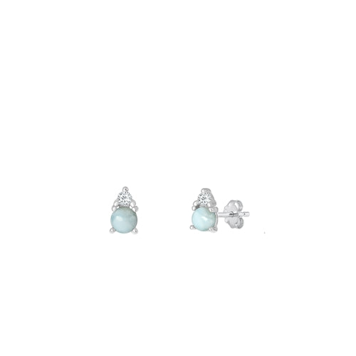 Lhe9451200L  Sterling Silver Earring Larimar Stone