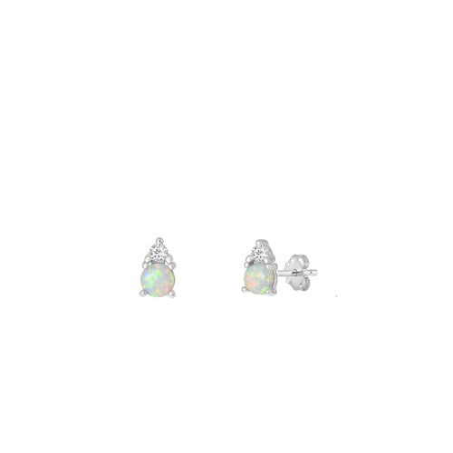 Lhe9451200 Sterling Silver Earring Lab Opal & Cz Stone