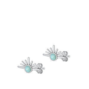 Lhe9451208 Sterling Silver Small Earring Real Larimar Stone