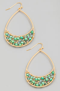 Lhe94558 Fashion Earring Beaded Hoop