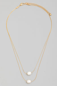 Lhn94677 Fashion Necklace Double Pearl