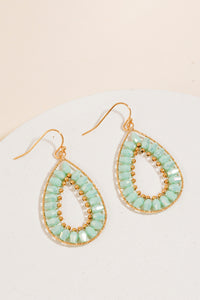 Lhe95005 Fashion Earring Mint & Pink Drop