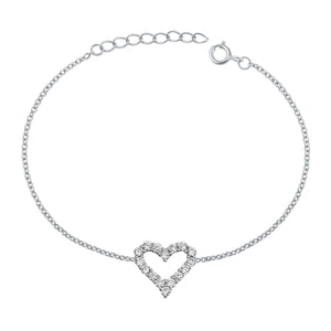 Lhb9510535 Sterling Silver Heart Cz Bracelet