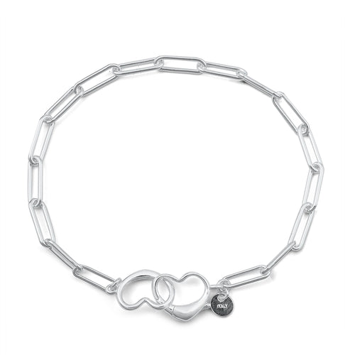 Lhb9538397 Sterling Silver Link Bracelet Double Heart Lock